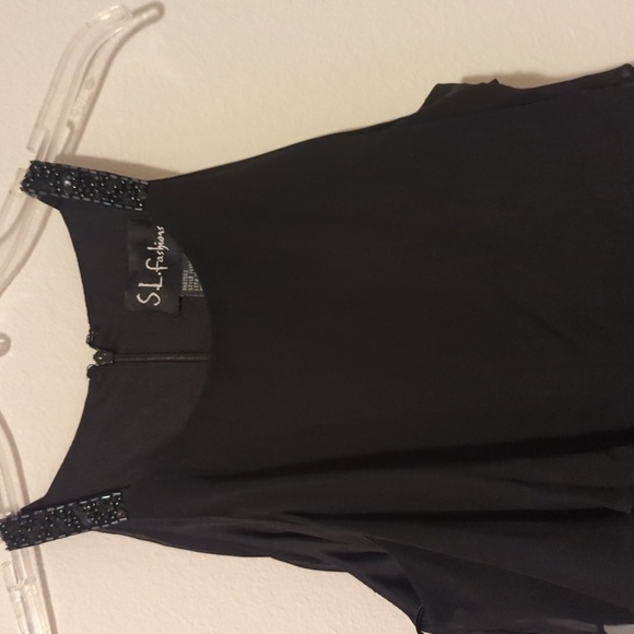 S.L. Fashions Womens Size 10 “Missy” Black Tiered LBD Dress Shift. - Picture 2 of 8